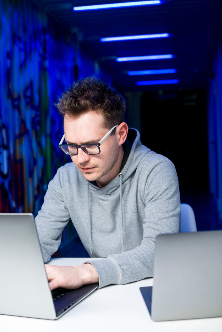 Free Photo portrait of hacker