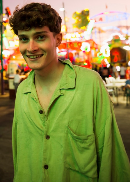 Portrait handsome man looking at camera 