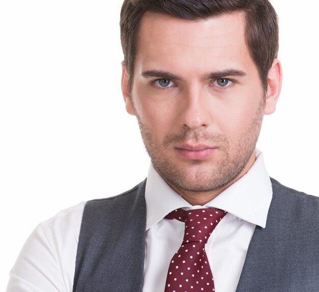 Portrait of  handsome man in suit  wall