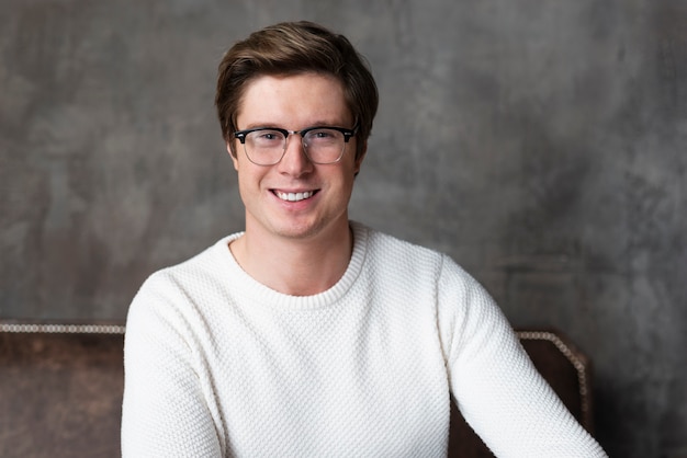 Portrait of handsome man with glasses