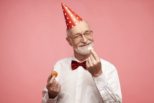 Portrait of handsome pleased cheerful Caucasian man