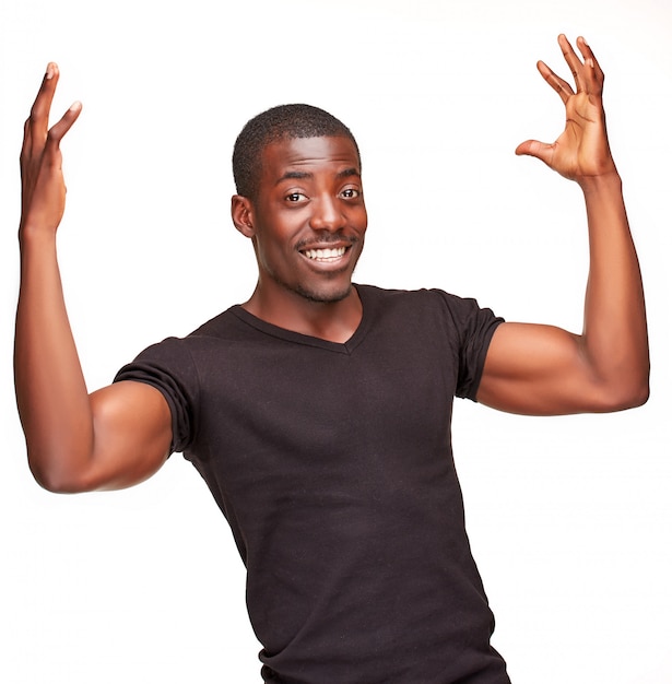 Free photo portrait of handsome young black african smiling man