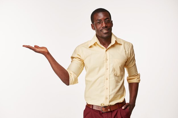 Portrait of handsome young black african smiling man