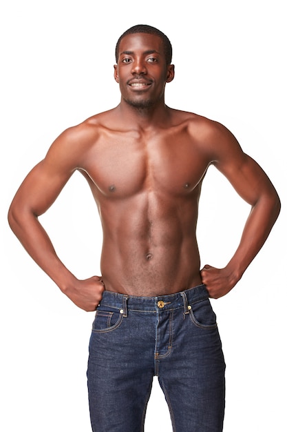 Free photo portrait of handsome young black african smiling man