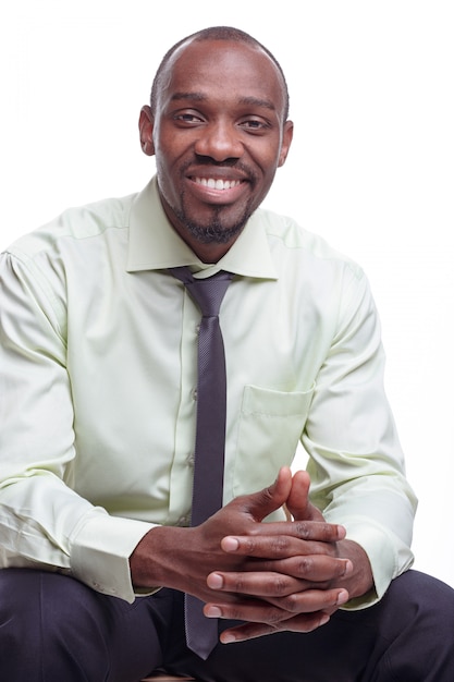 Portrait of handsome young black african smiling man