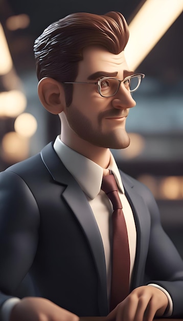 Portrait of a handsome young man in a suit with glasses