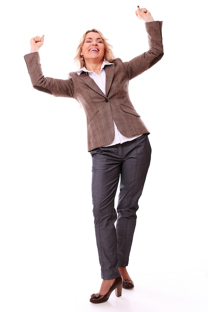 Free photo portrait of happy aged businesswoman