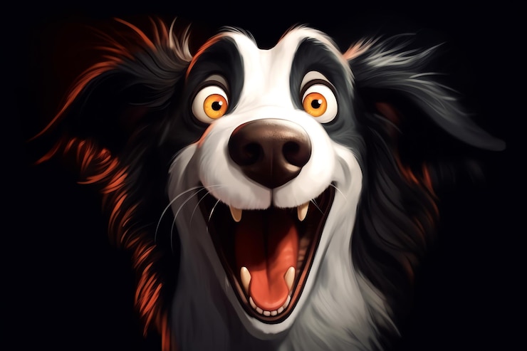 Free Photo portrait of happy border collie on white background ai generated
