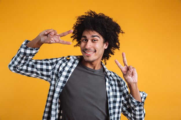 Portrait of a happy casual african man looking