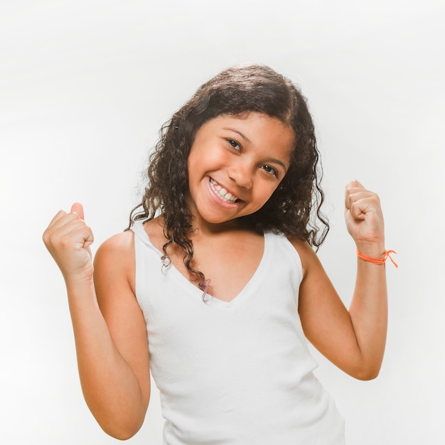 Portrait of a happy excited girl