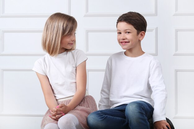 portrait of happy kids