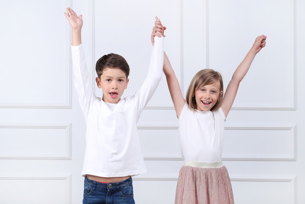 portrait of happy kids