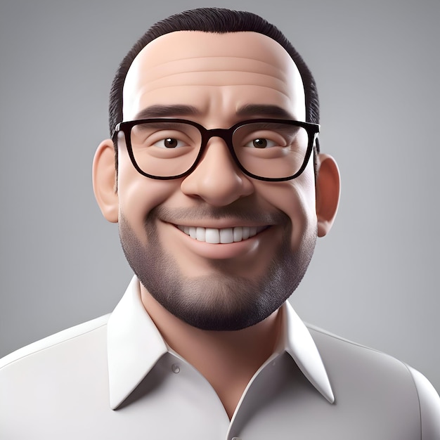 Free photo portrait of happy man in eyeglasses and white shirt