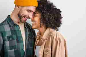 Free photo portrait of happy man and woman