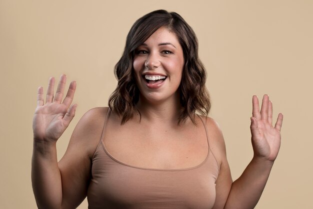 Portrait of happy smiley beautiful woman