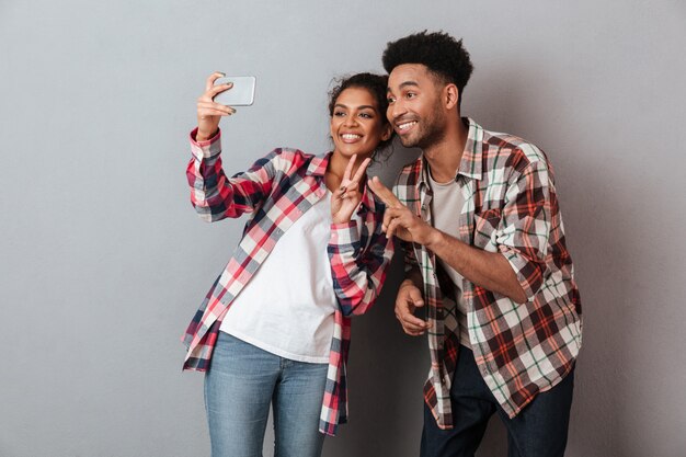 Portrait of a happy young african couple