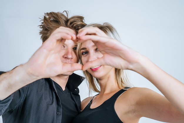 Portrait of happy young couple love together 