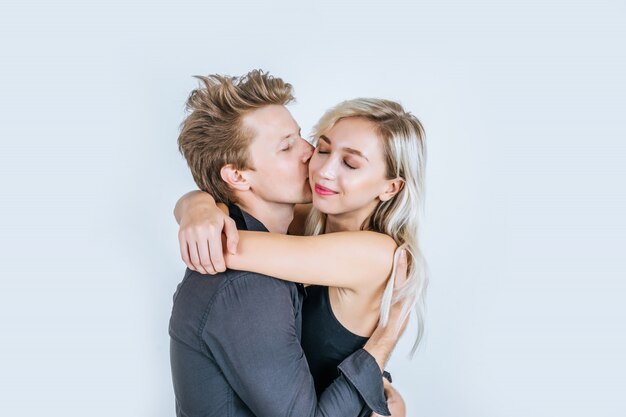 Portrait of happy young couple love together 