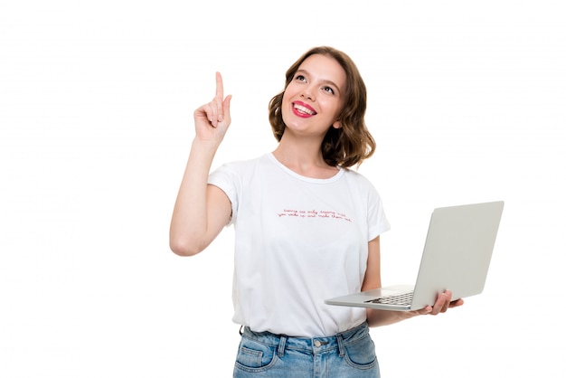 Portrait of a happy young girl having an idea