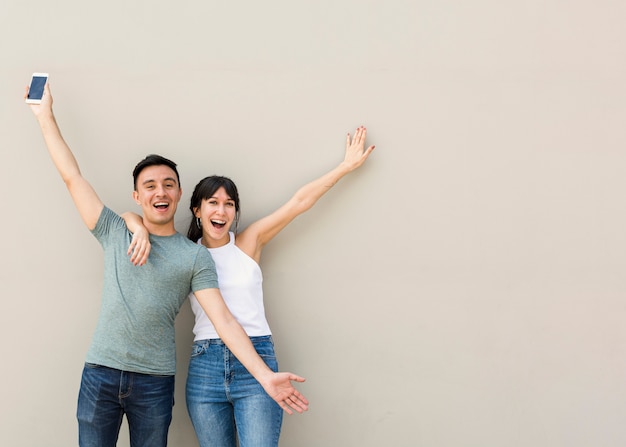 Portrait of happy young people