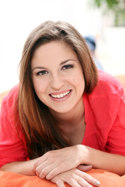 Portrait of happy young woman