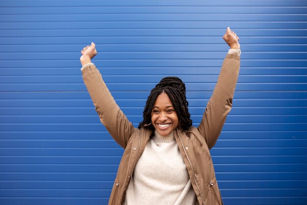 Portrait of happy young woman