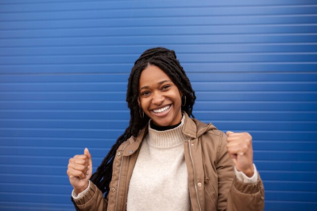 Portrait of happy young woman