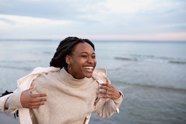 Portrait of happy young woman