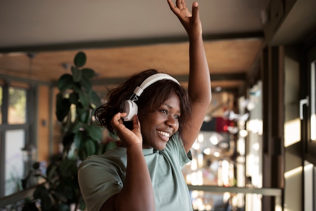 Portrait of happy young woman