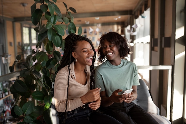 Portrait of happy young women