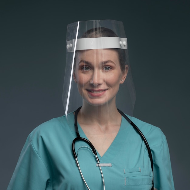 Free photo portrait of hardworking female doctor