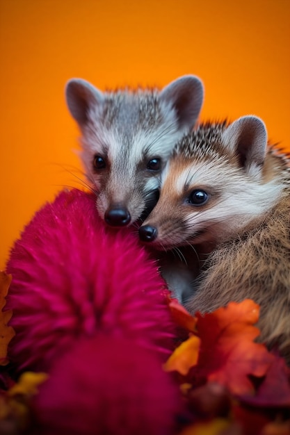 Portrait of hedgehogs