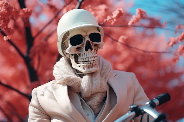 Foto gratuita ritratto di essere umano come scheletro