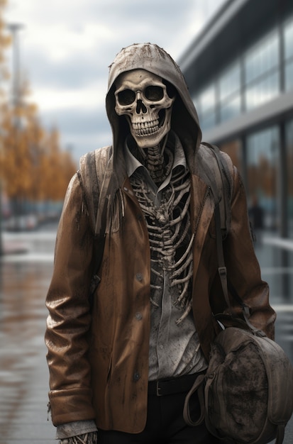 Portrait of human like skeleton