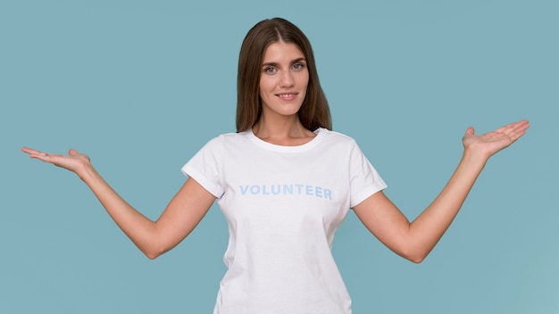 Free photo portrait of humanitarian volunteer