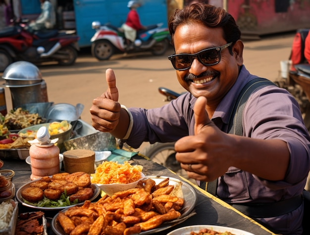 Foto gratuita ritratto di uomo indiano nel bazar