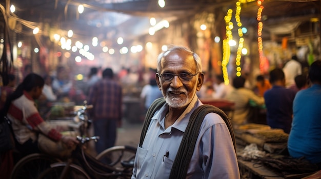 Portrait of  indian man on street