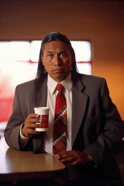 Free photo portrait of indigenous businessman