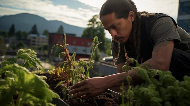 Free photo portrait of indigenous person integrating in society