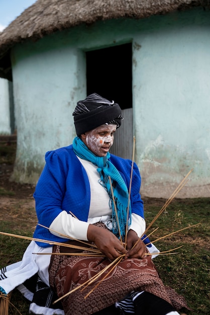 Portrait of indigenous person showcasing day-to-day life