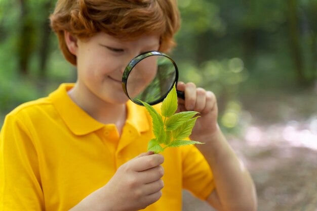 Portrait of kid in the nature