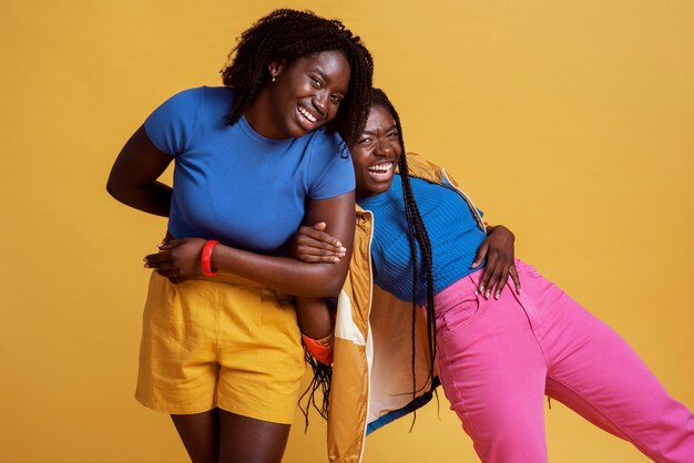 Portrait of lesbian couple posing together