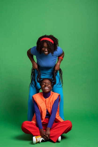 Free photo portrait of lesbian couple posing together