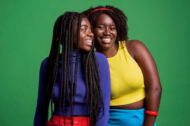 Portrait of lesbian couple posing together