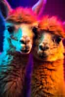 Free photo portrait of llamas