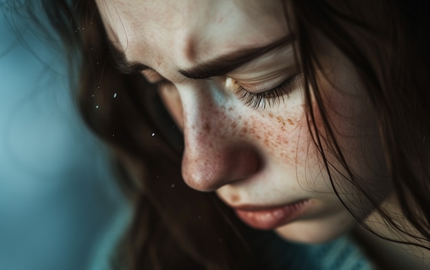 Foto gratuita ritratto di una donna triste e solitaria