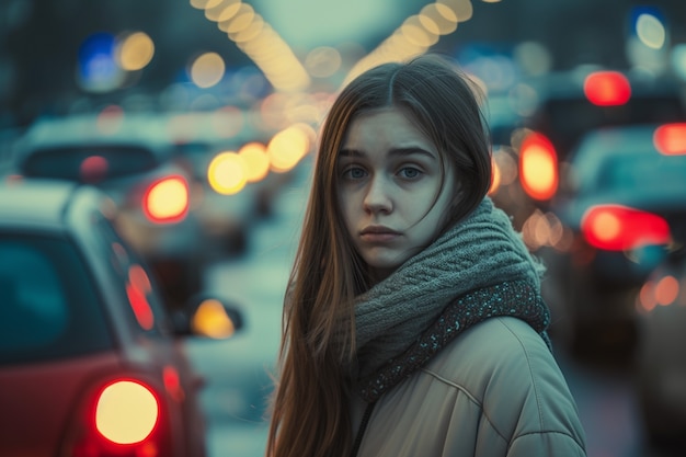 Free photo portrait of lonely sad woman