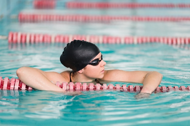 Portrait of lovely swimmer