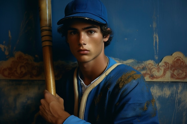 男性野球選手の肖像画