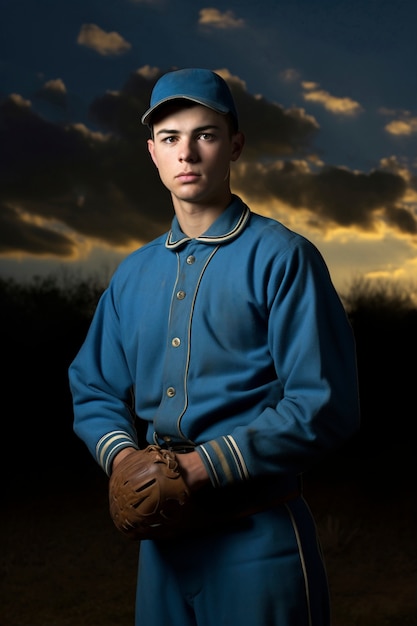 Free photo portrait of male baseball player